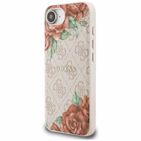 Guess 4G Flowers Print Magnetinis dėklas telefonui iPhone 16e - rožinis