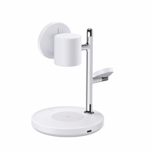 Joyroom JR-W23 Qi2 4-in-1 stalinis įkroviklis su integruota induktyvia nakties lempa - baltas