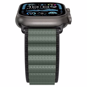 SPIGEN WBF1 dirželis APPLE WATCH 6 / 7 / 8 / 9 / 10 / SE / ULTRA 1 / 2 (44 / 45 / 46 / 49 MM) juodas/žalias
