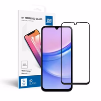Apsauginis stiklas Blue Star - SAMSUNG A15 5G viso ekrano (su rėmeliu, mažo dydžio) - juodas