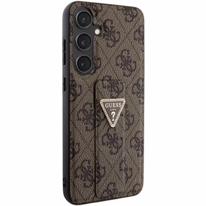 Guess GUHCS24SPGS4TDW S24 S921 rudas/rudas kietasis dėklas Grip Stand 4G Triangle Strass