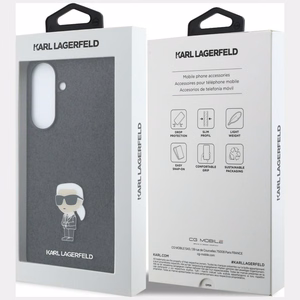 KARL LAGERFELD чехол для Samsung A57 KLHCSA57GKNPSK (Fixed Glitter Ikonik Logo Metal Pin) чёрный