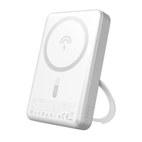 Dudao K28 10000mAh PD 22.5W Magnetinė išorinė baterija su metaliniu dėklu ir žiedo stovu - sidabrinė