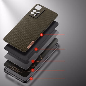 Dux Ducis Fino dėklas telefonui dengtas nailono medžiaga Poco M4 Pro 5G žalia