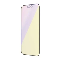 PanzerGlass Ultra-Wide Fit antibakterinis grūdintas stiklas su mėlynos šviesos filtru ir pozicionieriumi iPhone 14 Pro Max telefonui