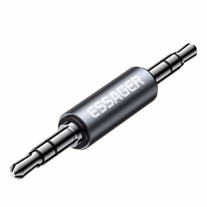 Adapteris Essager AuX juodas (In: Male AUX / Out: Male AUX)