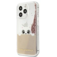 KARL LAGERFELD KLHCP13LPABGNU IPHONE 13 PRO / 13 6.1 "rožinis / rožinis dėklas PEEK A BOO LIQUID GLITTER