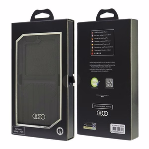 Audi dirbtinės odos magnetinis dėklas Samsung Galaxy Z Flip 6 - juodas