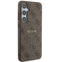 Guess 4G Collection Odinis Metalinis Logotipas Magnetinis dėklas telefonui Samsung Galaxy S24+ - rudas