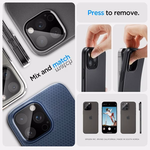 Spigen Optik.tR Apsauginis stiklas kamerai iPhone 14 Pro / Pro Max / 15 Pro / Pro Max / 16 Pro / Pro Max - Juodas 2 vnt.