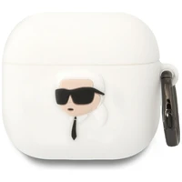 Karl Lagerfeld 3D silikoninis NFT dėklas AirPods 4 - baltas