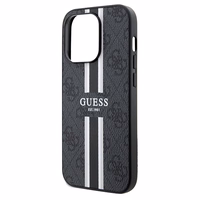Guess 4G Printed Stripes Magnetinis dėklas telefonui iPhone 15 Pro Max - juoda