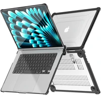 Tech-Protect SmartShell Pro dėklas MacBook Air 15" 2023-2025 M2 / M3 / M4 - permatomas ir juodas
