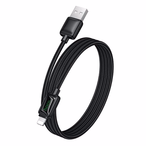 Kabelis su LCD ekranu USB A-Lightning Hoco 2,4A 1,2 m U146 juodas