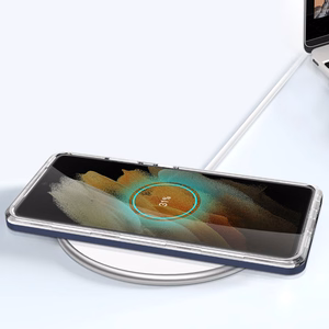 Clear 3in1 dėklas Samsung Galaxy S23 Ultra silikoninis dėklas su rėmeliu mėlynas