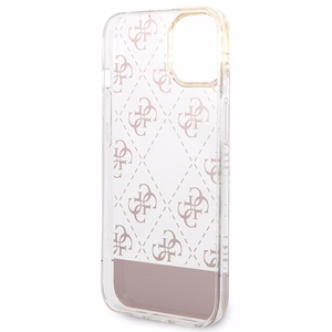 Guess GUHCP14MHG4MHP iPhone 14 Plus/ 15 Plus 6.7" rožinis/rožinis dėklas 4G Pattern Script