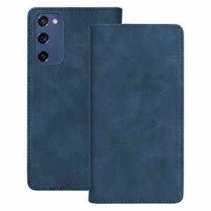 Smart Suede dėklas telefonui Samsung Galaxy S20 FE / S20 Lite / S20 FE 5G tamsiai mėlynas