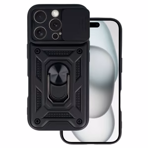 Dėklas telefonui su slankiojančia kamera Iphone 16 Pro juodas