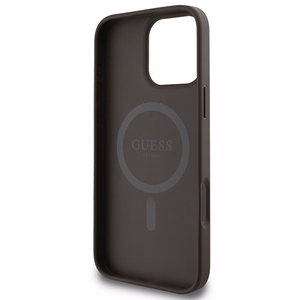 Guess 4G dryžuotas magnetinis dėklas telefonui iPhone 16 Pro Max - ruda