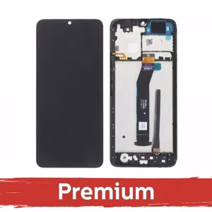 LCD дисплей совместимый с Xiaomi Redmi A3 черный с рамкой OEM