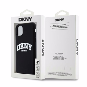DKNY Liquid Silicone White Printed Logo MagSafe Чехол для iPhone 11/Xr - чёрный