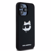Karl Lagerfeld silikoninis Choupette Head magnetinis dėklas telefonui iPhone 15 Pro Max - juodas