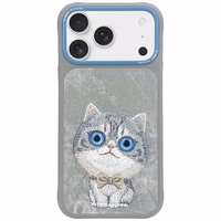 Nimmy Big Eyed Pet 2.0 katės dėklas telefonui iPhone 17 Pro - pilkas