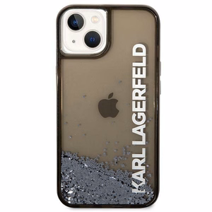 Karl Lagerfeld skystas blizgus Elong dėklas telefonui iPhone 14 Plus - juodas