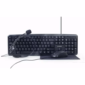 Gembird 4-in-1 Multimedia office set KBS-UO4-01 Keyboard, Mouse, Pad and Headset Set Wired Mouse included US Black