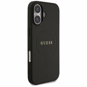 Guess Grūdėtas Žiedas Magnetinis dėklas telefonui iPhone 17 - juodas