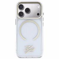 Karl Lagerfeld IML KL Script Logo MagSafe Dėklas for iPhone 17 Pro - Clear