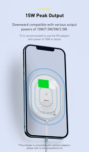 Baseus indukcinis įkroviklis LIGHT magnetinis Iphone 12 su Type C laidu (WXQJ-02) baltas