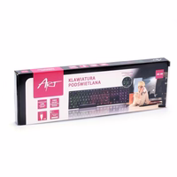 ART laidinė klaviatūra USB A QWERTY su šviesa AK-49 juoda