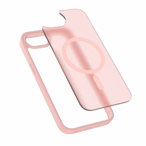 Crong Hybrid Matte Magnetic MagSafe dėklas, skirtas iPhone 17e / 16e, rožinis