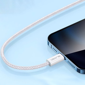 Blavec Kabelis Candy pynėtas - USB į Type C - PD 60W 3A 3 metrai Apple CarPlay/Android Auto (CCA-UC3W30) baltas