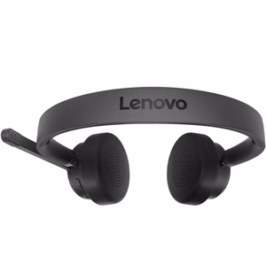 Lenovo 4XD1Q30302 belaidės ausinės su mikrofonu, su lankeliu, skambučiams/muzikai, Bluetooth, juodos
