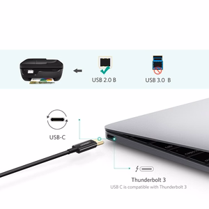 Ugreen US241 USB-C 2.0 - USB-B laidas 1m - juodas