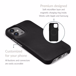 Mobilize Magsafe suderinamas Premium odinis dėklas Apple iPhone 17 Pro juodas
