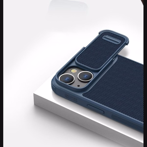 Nillkin Textured S Case for iPhone 14, armored cover with camera cover, blue