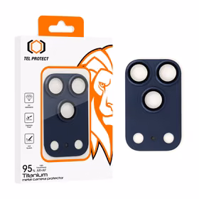 Tempered stiklas Tel Protect 95% AR+AF Full Metal kameros apsauga on camera for Iphone 17 Pro mėlynas (camera island)