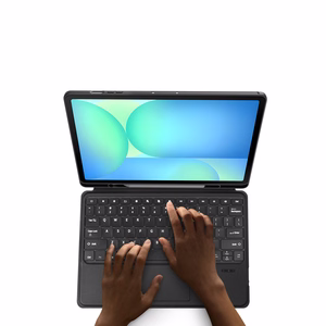 Dux Ducis DK serijos klaviatūros dėklas Samsung Tab S10 FE+ (Plus) su apšvietimu, juodas