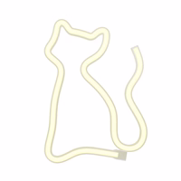 Neon LED Light CAT warm baltas Bat + USB FLNE03 Forever Light