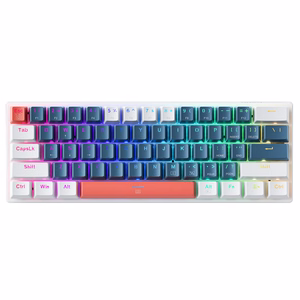 Machenike K500-B61 Laidinė mechaninė žaidimų klaviatūra su apšvietimu Blue Switch - mėlynas ir baltas