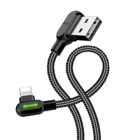 Kampinis USB Lightning kabelis Mcdodo CA-4671 LED, 1.2m (juodas)