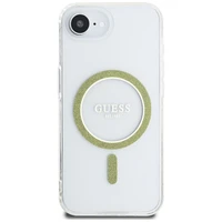 Guess IML Glitter Circle Magnetinis dėklas telefonui iPhone 16e - skaidrus