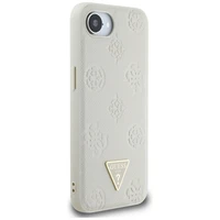 Guess Grained Hot Stamp Peony Triangle Logo Magnetinis dėklas telefonui iPhone 16e - smėlio