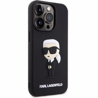Karl Lagerfeld KLHCP14L3DRKINK iPhone 14 Pro 6.1" Kietasis dėklas (m) - juodas (m) Rubber Ikonik 3D