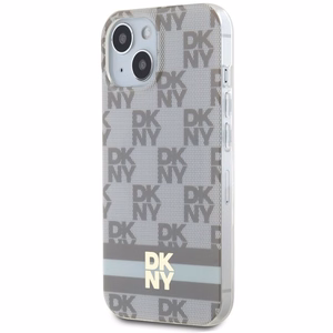 DKNY IML languotas mono raštas ir spausdintos juostelės Magnetinis dėklas iPhone 15 / 14 / 13 - smėlinė