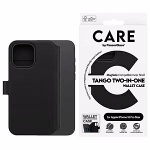 CARE by PanzerGlass Tango 2in1 piniginė Magnetinis dėklas telefonui iPhone 16 Pro Max - juodas