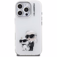 Karl Lagerfeld IML Aquarelle Karl & Choupette & Logo deklas iPhone 16 Pro Max - baltas